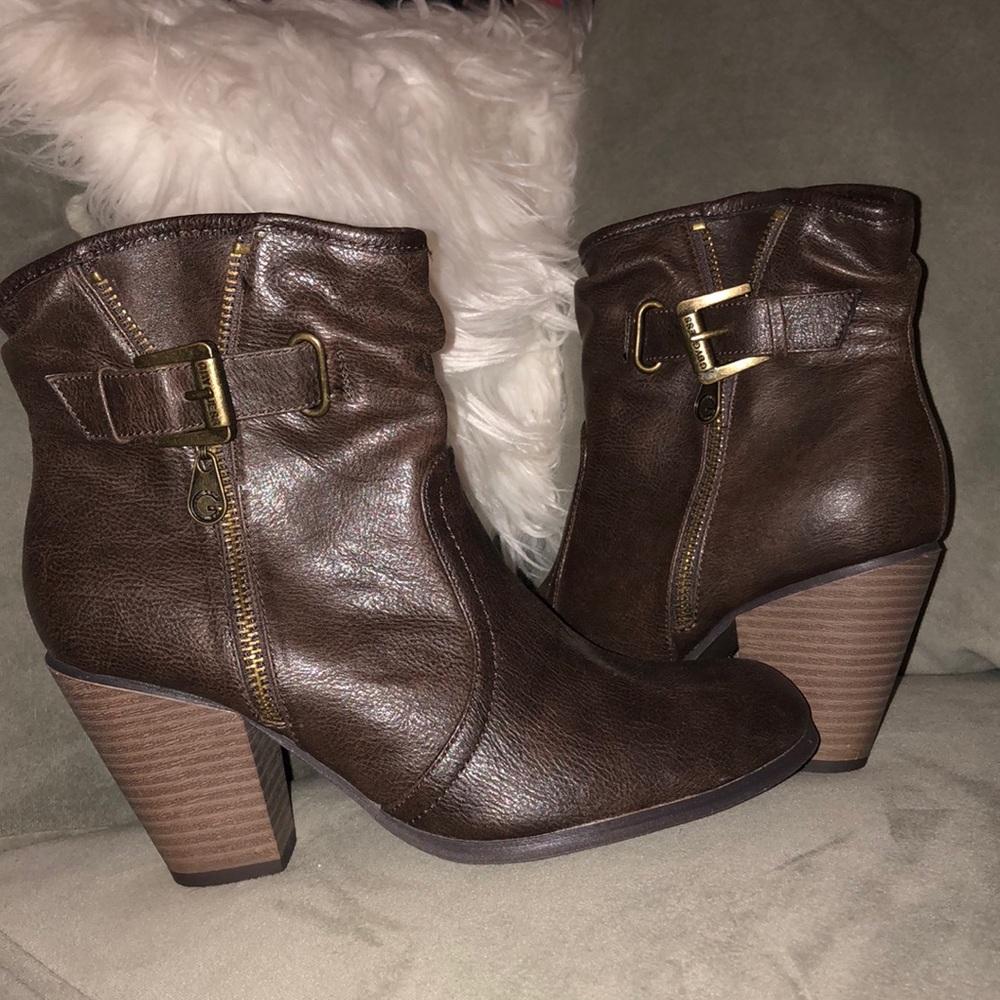 Brown 3” heeled boots